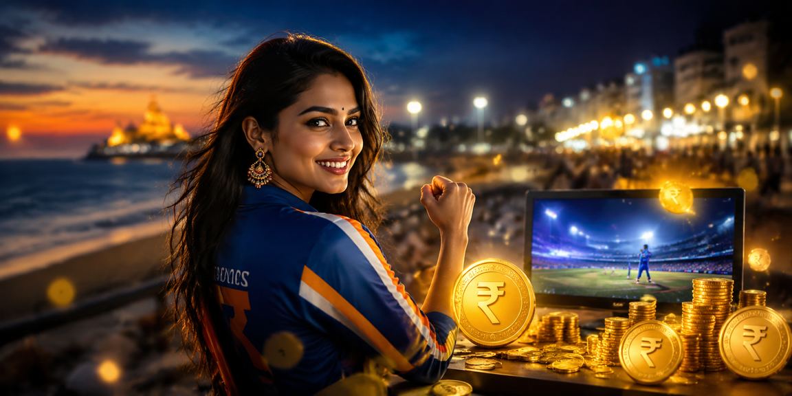 Cricket stadium illuminations during night IPL match